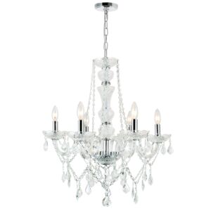 CWI Princeton 6 Light Down Chandelier With Chrome Finish