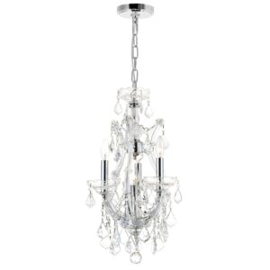 CWI Maria Theresa 4 Light Up Mini Chandelier With Chrome Finish