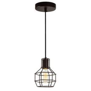 CWI Lighting Secure 1 Light Down Mini Pendant with Chocolate finish