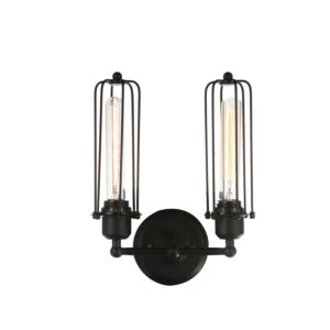 CWI Benji 2 Light Wall Sconce With Black Finish