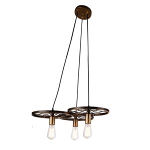 CWI Ravi 3 Light Down Chandelier With Black & Gold Finish