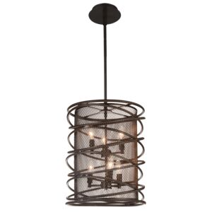 CWI Darya 6 Light Up Chandelier With Brown Finish
