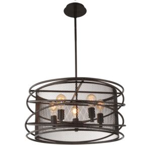 CWI Darya 5 Light Up Pendant With Brown Finish