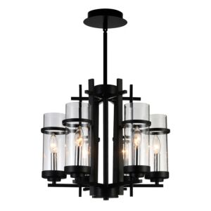 CWI Sierra 6 Light Up Chandelier With Black Finish