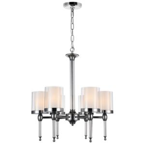 CWI Maybelle 6 Light Candle Chandelier With Chrome Finish