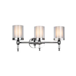 CWI Maybelle 3 Light Vanity Light With Chrome Finish