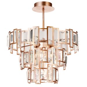 CWI Quida 5 Light Down Chandelier With Champagne Finish