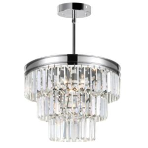CWI Weiss 5 Light Down Chandelier With Chrome Finish
