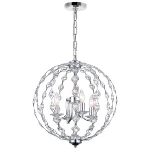 CWI Lighting Esia 4 Light Chandelier with Chrome finish
