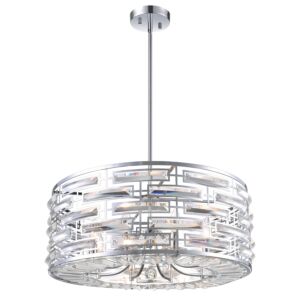 CWI Petia 8 Light Drum Shade Chandelier With Chrome Finish