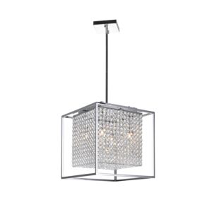 CWI Cube 5 Light Chandelier With Chrome Finish