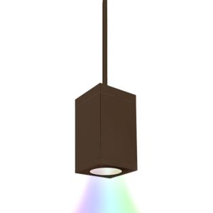 Cube Arch 1-Light LED Pendant in Bronze