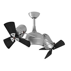 Dagny 3-Speed AC 38" Ceiling Fan w/ Integrated Light Kit in Brushed Nickel with Matte Black blades