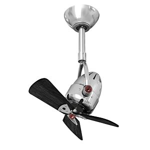 Diane 3-Speed AC 16" Ceiling Fan in Polished Chrome with Matte Black blades