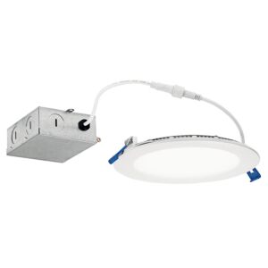 Direct To Ceiling Slim 1-Light LED Slim Downlight in Textured White