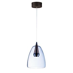 Sven 1-Light LED Pendant in Black with Coffee
