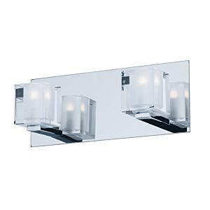 ET2 Blocs LED 11.75 Inch 2 Light Clear Glass Wall Sconce in Polished Chrome