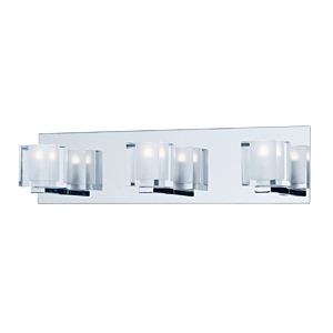 ET2 Blocs LED 19.5 Inch 3 Light Clear Glass Bathroom Vanity Light in Polished Chrome