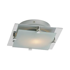 ET2 Piccolo LED 6.5 Inch Frost White Glass Flush Mount in Satin Nickel