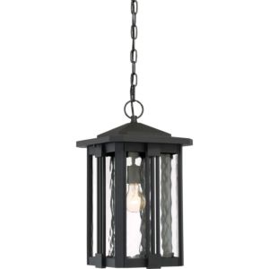 Quoizel Everglade 11 Inch Outdoor Hanging Light in Earth Black