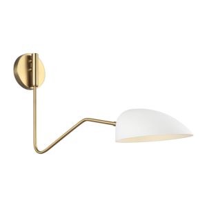 Jane Wall Sconce in Matte White And Burnished Brass by Ellen Degeneres