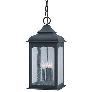 Troy Henry Street 4 Light 23 Inch Pendant Light in Colonial Iron