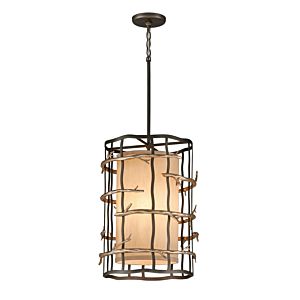 Troy Adirondack 3 Light 22 Inch Pendant Light in Graphite and Silver Leaf