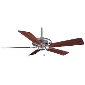 Minka Aire Supra 52 Inch Ceiling Fan in Brushed Steel W/ Dark Walnut
