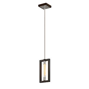 Enigma 1-Light Pendant in Bronze With Polished Stainless