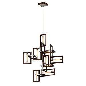 Enigma 9-Light Pendant in Bronze With Polished Stainless