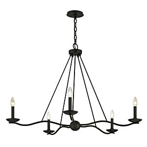 Troy Sawyer 5 Light Chandelier in Forged Iron