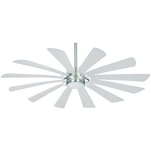 Minka Aire Contemporary 65 Inch Indoor/Outdoor Ceiling Fan in Brushed Steel