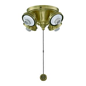 Fanimation Fitters 4 Light Ceiling Fan Light Kit in Antique Brass