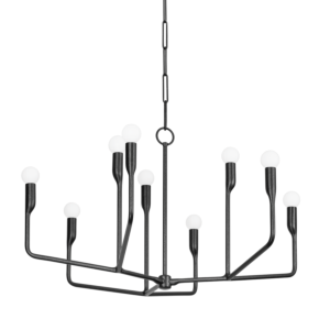 Norman 9-Light Chandelier in Forged Iron