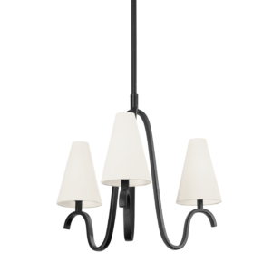 Melor 3-Light Chandelier in Forged Iron
