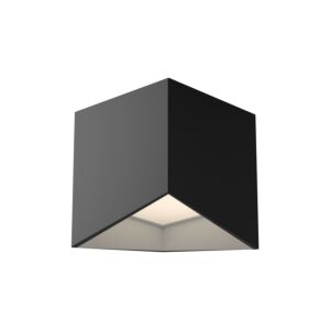 Cubix LED Flush Mount in Black with White