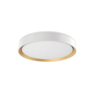Essex LED Flush Mount in White with Gold