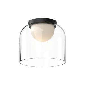 Cedar LED Flush Mount in Black with Clear Glass