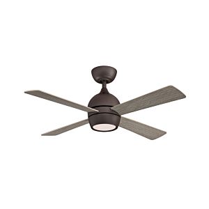  Kwad 44" LED Indoor Ceiling Fan in Matte Greige with Opal Frosted Glass