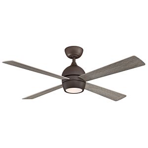 Fanimation Kwad 52 Inch LED Indoor Ceiling Fan in Matte Greige with Opal Frosted Glass