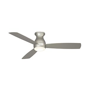 Fanimation Hugh 52 Inch LED Indoor/Outdoor Flush Mount Ceiling Fan in Brushed Nickel with Opal Frosted Glass