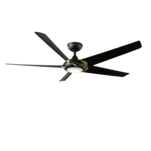 Lucid 62" Ceiling Fan in Soft Brass Arms with Matte Black