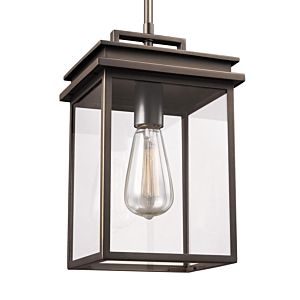 Visual Comfort Studio Glenview Outdoor Clear Hanging Lantern in Antique Bronze