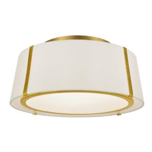 Crystorama Fulton 3 Light 18 Inch Ceiling Light in Antique Gold