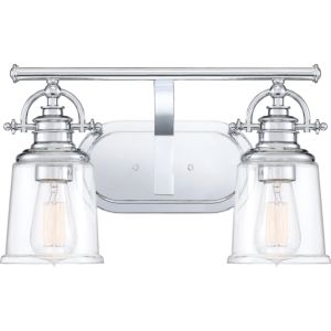 Quoizel Grant 2 Light 10 Inch Bathroom Vanity Light in Polished Chrome
