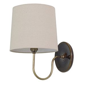 House of Troy Scatchard 13.5 Inch Wall Lamp in Brown Gloss/Antique Brass