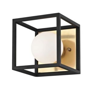 Mitzi Aira 5 Inch Bathroom Vanity Light in Aged Brass and Black