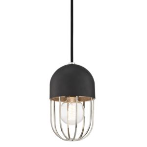 Mitzi Haley 10 Inch Pendant Light in Polished Nickel and Black