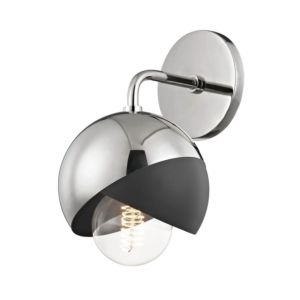Mitzi Emma 12 Inch Wall Sconce in Polished Nickel and Black