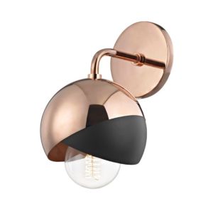 Mitzi Emma 12 Inch Wall Sconce in Polished Copper and Black